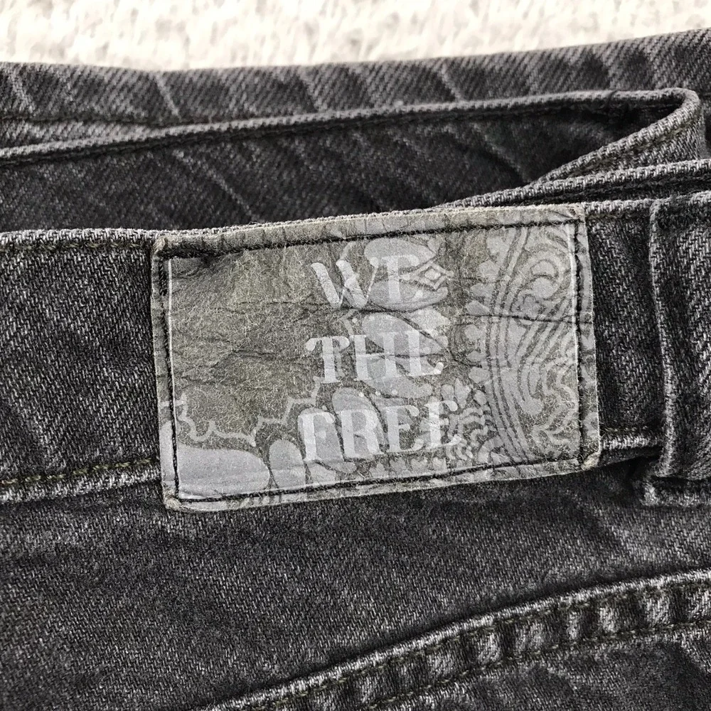 We The Free People Crossroads Straight Jeans Womens 31 (35x30)Washed Black Baggy